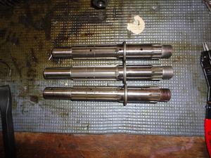 Original TU250X drive shaft (top), ST250XK4 (middle), SP250 (bottom)